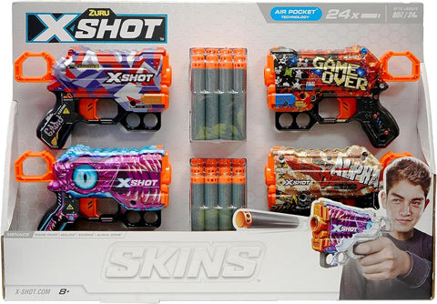 X-Shot Menace 4Pk (24Darts)--إكس شوت مينيس 4 قطع (24 سهم)