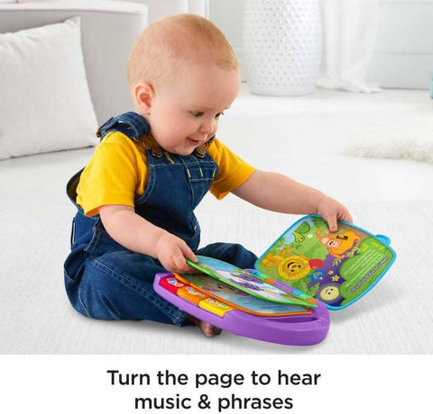 Fisher-Price Storybook Rhymes Learning Toy with Lights and Music for Babies and Toddlers, Laugh & Learn UK English Version -- فيشر-برايس كتاب قصة لاف اند ليرن - اصدار بريطاني باللغة الانجليزية