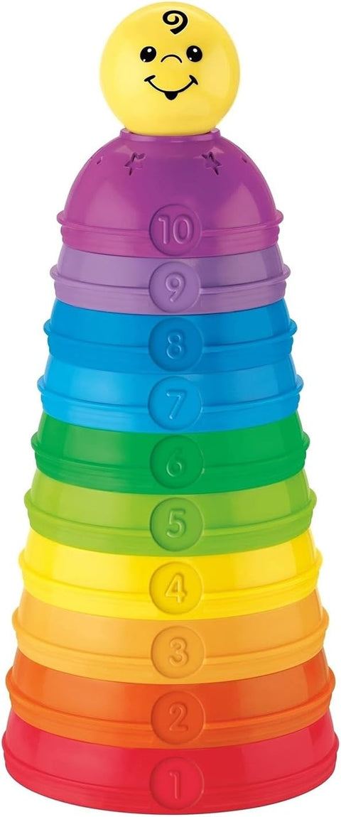 Ten stackable, nestable, fit-together-and-roll-around cups offer endless versatility—and lots of fun--مجموعة أكواب ستانلس ستيل برلاينت بيسيس ستاك اند رول من تشكيلة ألعاب الفنون والحرف اليدوية المتعددة