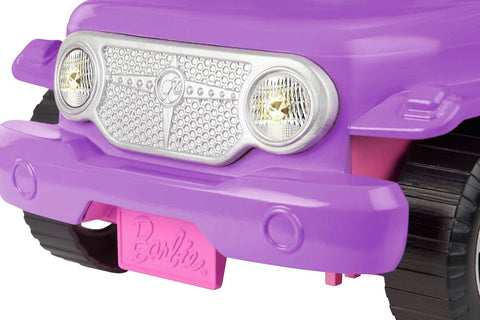 Barbie  Off-Road Vehicle, Purple with Pink Seats and Rolling Wheels, 2 Seats, Gift for 3 to 7 Year Olds--سيارة باربي للطرق الوعرة، أرجوانية اللون مع مقاعد وردية وعجلات دوارة، مقعدين، هدية للأطفال من سن 3 إلى 7 سنوات