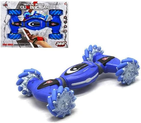 Meichiwei Stunt Car With Handle And Watch Remote Control, Blue--سيارة مثيرة تعمل بالريموت كنترول لون أزرق