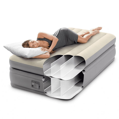 INTEX TWIN COMFORT ELEVATED AIRBED W/ FIBER-TECH RP--انتكس سرير هوائي مريح مزدوج