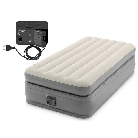 INTEX TWIN ULTRA PLUSH AIRBED WITH FIBER-TECH RP--انتكس، سرير هوائي مزدوج فائق النعومة