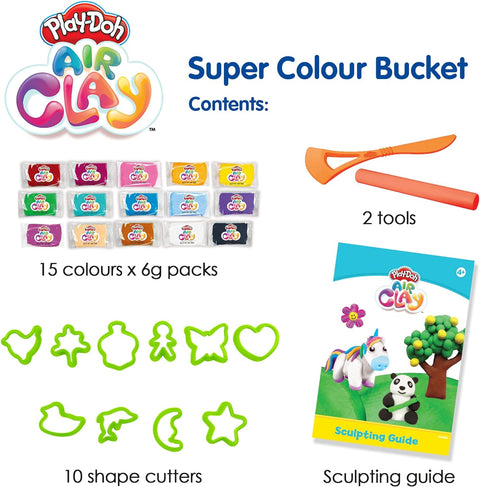 Play-Doh Air Clay Super Colour Bucket--بلي دوه- دلو المعجون المميّز