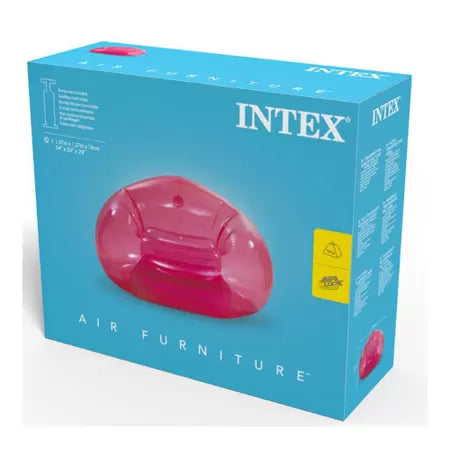 INTEX TRANSPARENT PINK BEANLESS BAG CHAIR--إنتكس كرسي وردي شفاف