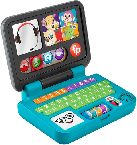 Fisher-Price Laugh & Learn Let's Connect Laptop - UK English Edition, electronic toy with Smart Stages learning content for infants and toddlers--ماتييل فيشر برايس ليتز كونيكت لابتوب