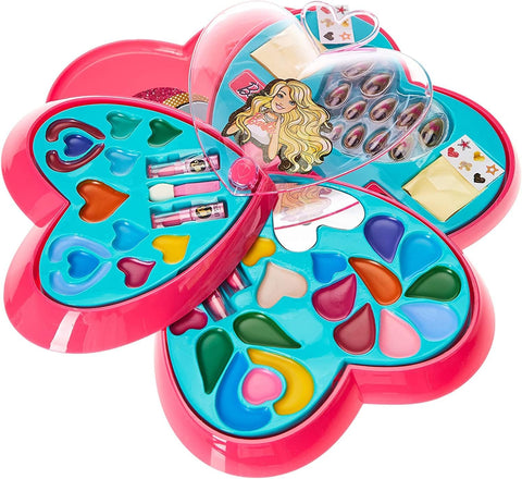 Barbie 4 Decks Heart Shape Cosmetic Case--حقيبة مستحضرات التجميل على شكل قلب من باربي مكونة من 4 طوابق