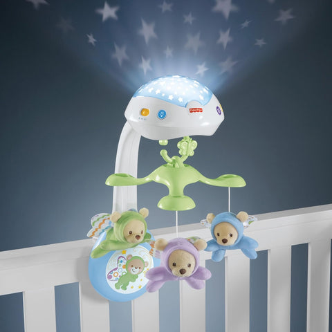 Fisher-Price Baby Crib Toy, 3-in-1 Projection Mobile, Butterfly Dreams Sound Machine with Light Projection for Newborn to Toddler -- قطع غيار لأجهزة بروجيكشن موبايل حقيبة ألعاب بديلة ~ دب أزرق محمول، دب أخضر، دب أرجواني