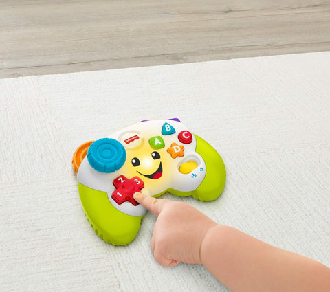 Fisher-Price Laugh & Learn Game & Learn Controller - Arabic & French Edition, musical toy with lights and learning content for baby and toddler ages 6-36 months--لعبة فيشر برايس اضحك وتعلم ووحدة التحكم، لعبة موسيقية مع أضواء ومحتوى تعليمي للأطفال والرضع