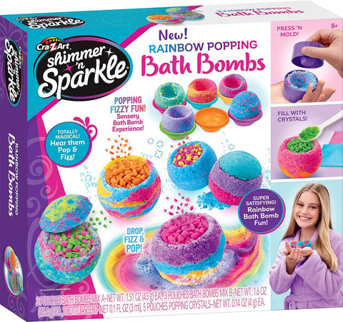 Shimmer N Sparkle Rainbow Popping Bath Bombs--كرات الاستحمام الفوارة شيمر آند سباركل بألوان قوس قزح