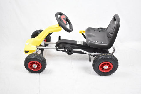 AMLA- pedal car yellow With Air wheel--املا - سيارة بدالة كفر هواء اصفر