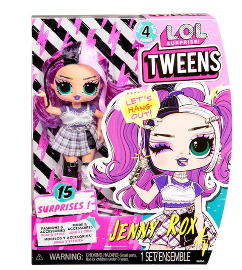 L.O.L. Surprise Tweens S4 Doll- Jenny Rox--ال او ال سربرايز دمية الأزياء جيني روكس من سلسلة توينز 4 مع 15 مفاجأة واكسسوارات