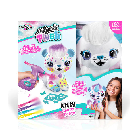 Canal Toys Airbrush Plush Kitty--دمية محشوة مخملية مع بخاخ للتلوين من كانال تويز