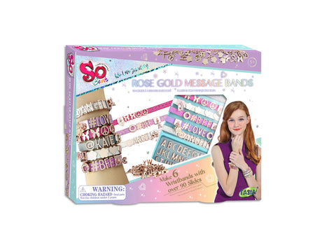 Tasia Message Bands Rose Gold Collection for Girls--مجموعة اساور الحروف الذهبية للبنات من تاسيا